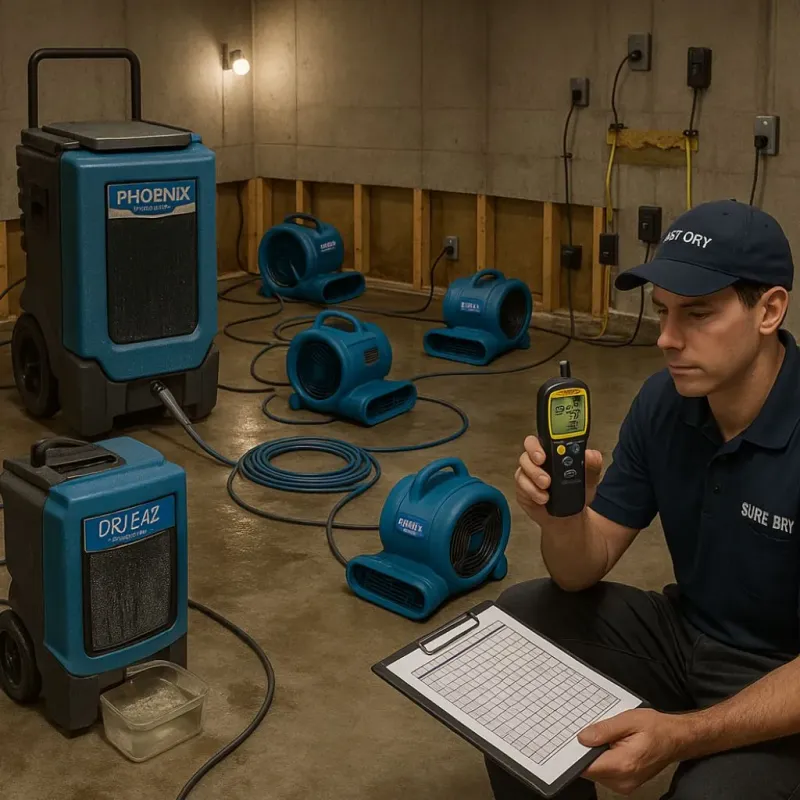 Structural Drying and Dehumidification process in Holland, NY